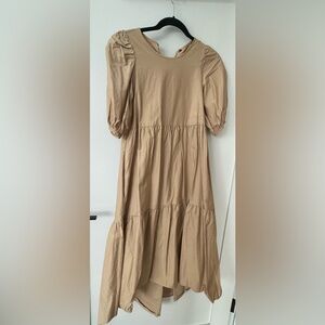 Zara beige, camel Maxi Midi dress. Good condition. Size XS/S